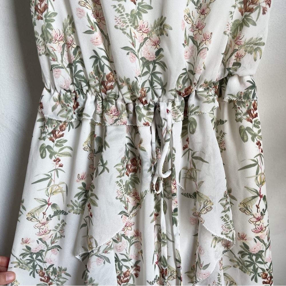 Gal Meets Glam Isabella Floral Stripe Cross Back Maxi Dress - Picture 4 of 12